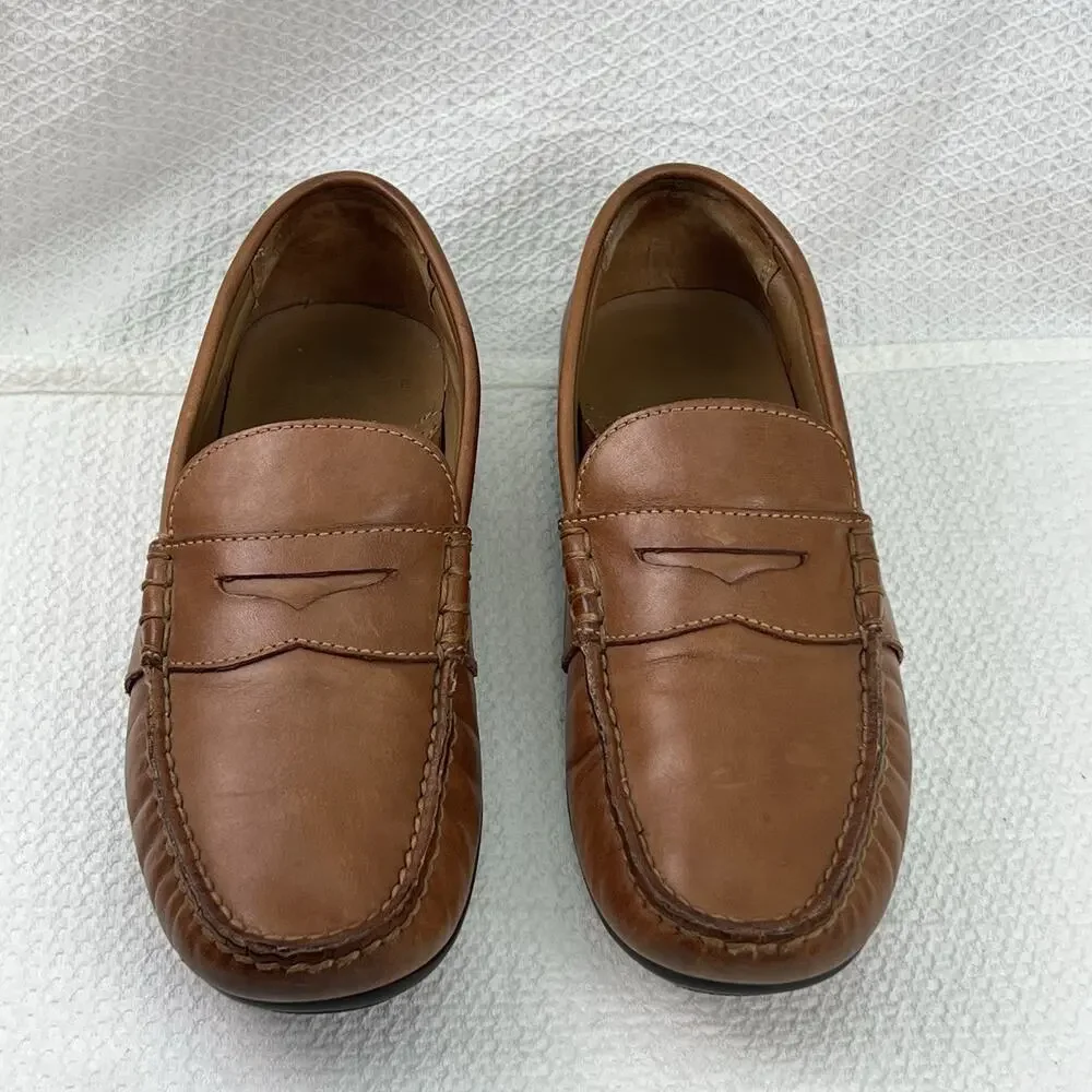 Polo Ralph Lauren Reynold Men’s 7D Brown Leather Penny Driving Loafers Preppy